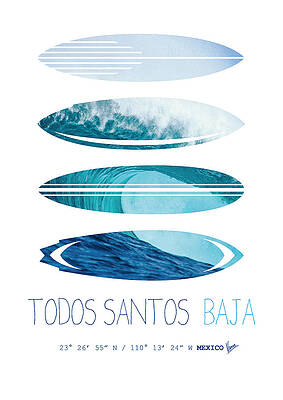 Wall Art - Digital Art - My Surfspots poster-6-Todos-Santos-Baja by Chungkong Art