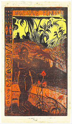 Wall Art - Drawing - Nave Nave Fenua from the Noa Noa Series by Paul Gauguin