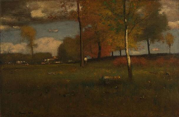 Wall Art - Photograph - Near The Village, October, 1892  by George Snr Inness