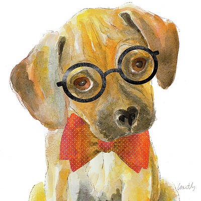 Wall Art - Painting - Nerd Pup Square by Lanie Loreth