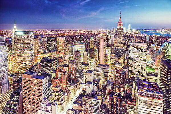 Wall Art - Photograph - New York City Aerial View by Ferrantraite