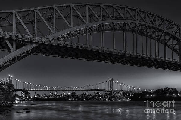 New York City Bridge at Night Wall Art