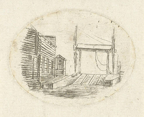 Wall Art - Drawing - Next To A Row Of Houses, Johannes Ludovicus Van Den Bos by Artokoloro