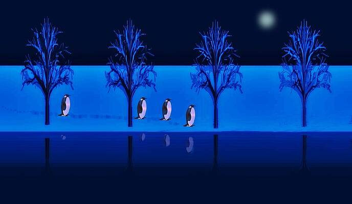 Night Walk of the Penguins by David Dehner Night Walk of the Penguins by David Dehner
