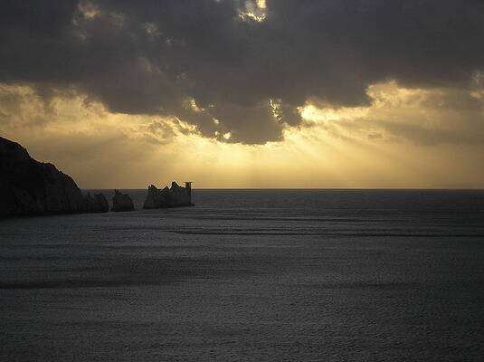 Wall Art - Photograph - Nightfall at The Needles point in the Isle of Wight by Karen Jane Jones