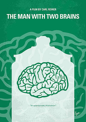 Wall Art - Digital Art - No390 My The Man With Two Brains minimal movie poster by Chungkong Art
