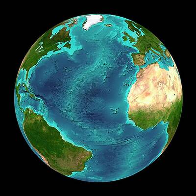 Wall Art - Photograph - North Atlantic Ocean Seafloor Map by Martin Jakobsson/science Photo Library