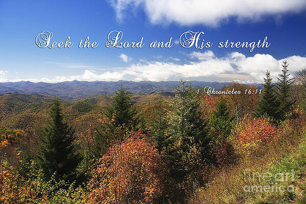 Wall Art - Photograph - North Carolina Mountains with Scripture by Jill Lang