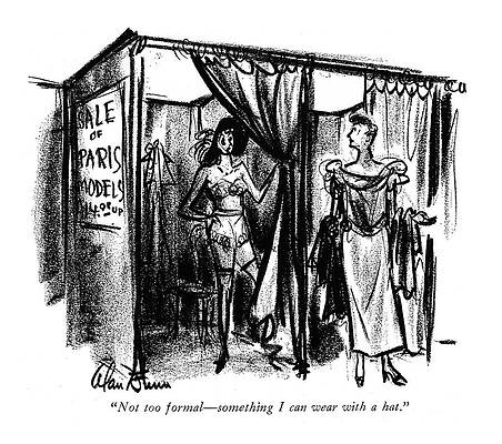 Wall Art - Drawing - Something I Can Wear With A Hat by Alan Dunn