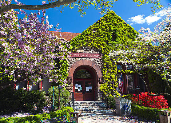 Nyack Public Library in The Spring by John Franco
