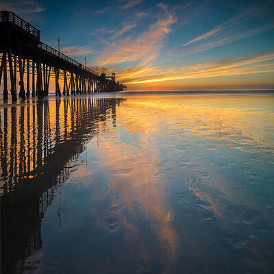 Wall Art - Photograph - Oceanside Reflections 2 Square by Larry Marshall