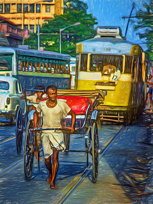 Hand Pulled Rickshaw On The Streets Of Kolkata Calcutta India Stock Photo -  Download Image Now - iStock