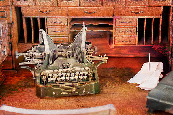 Old Desk with Type Writer by Gunter Nezhoda Old Desk with Type Writer by Gunter Nezhoda