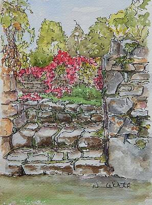Wall Art - Painting - Old French Convent Garden by Barbara Wirth