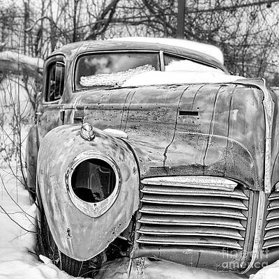 Old Hudson in the Snow Black and White by Edward Fielding Old Hudson in the Snow Black and White by Edward Fielding