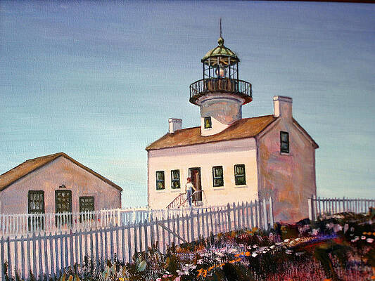 Old Lighthouse Point Loma by Robert Gerdes
