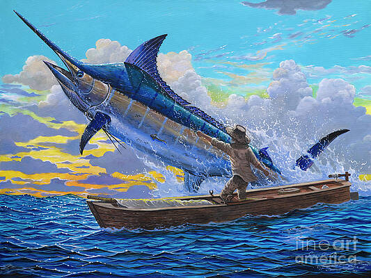 Wall Art - Painting - Old Man and the Sea Off00133 by Carey Chen