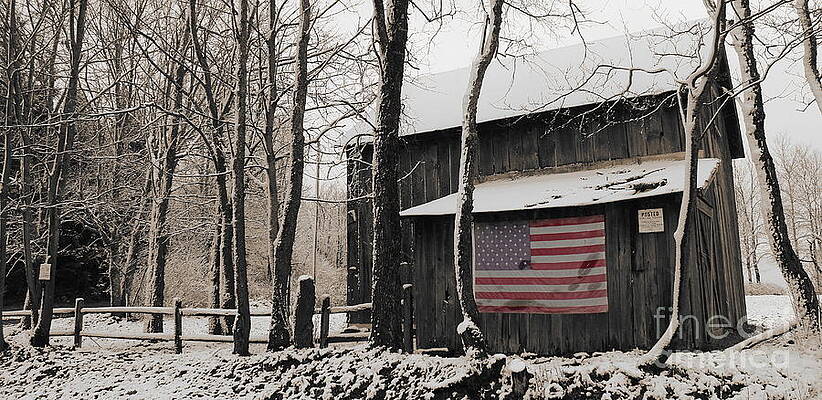 Old Patriotic Barn by Christopher Jones