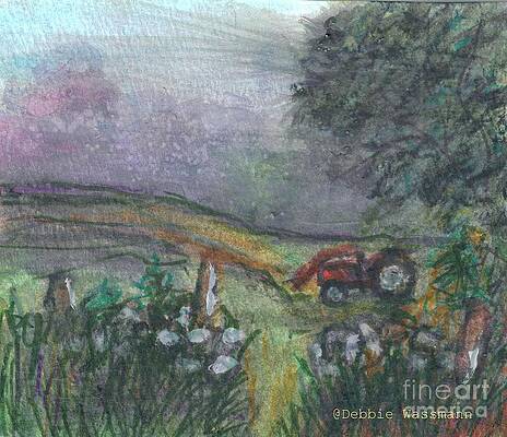 Old Rusty Tractor In Field by Debbie Wassmann