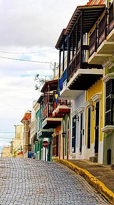 Old Street at Old San Juan by Sandra Pena de Ortiz Old Street at Old San Juan by Sandra Pena de Ortiz