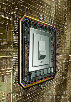 Wall Art - Photograph - On Off Switch On Circuits by Mike Agliolo