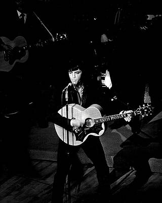 Wall Art - Photograph - On Stage Elvis Presley Trills The Crowd by Retro Images Archive