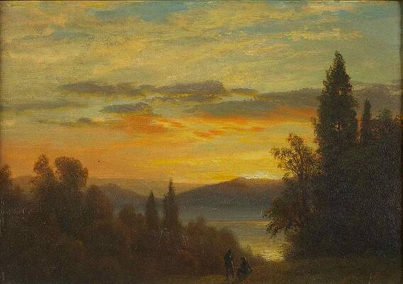On the Hudson River Near Irvington Print by Albert Bierstadt