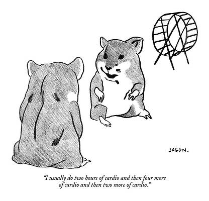 Wall Art - Drawing - One Gerbil To Another by Jason Polan