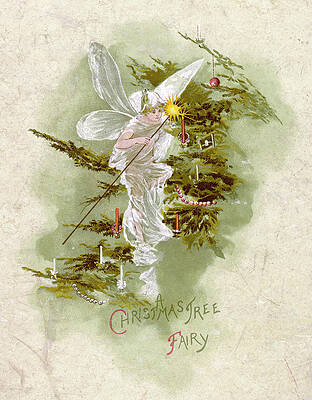 Wall Art - Drawing - One Of The Christmas Tree Fairy's by Mary Evans Picture Library