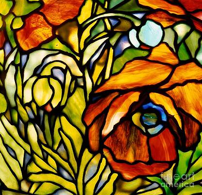 Stained Glass Poppies Painting by Mindy Sommers - Fine Art America