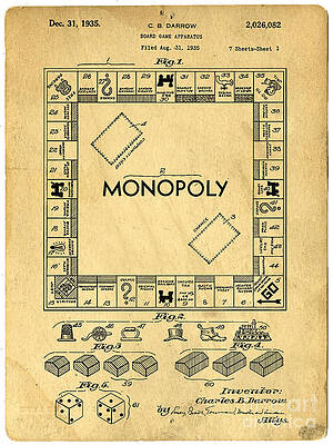 Original Patent for Monopoly Board Game by Edward Fielding Original Patent for Monopoly Board Game by Edward Fielding