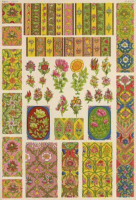Realistic Flower Drawing - Ornaments From A Persian by Mary Evans Picture Library