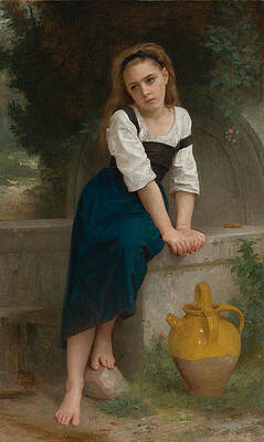 Orphan by the Fountain Print by William-Adolphe Bouguereau