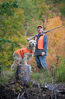 Wall Art - Photograph - Out Hunting With His Dog A Retired Man by Craig Pulsifer