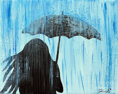 Wall Art - Painting - Out in the Rain by Kindra Marie