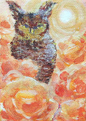 Wall Art - Painting - Owl Guidance for Inner Vision by Ashleigh Dyan Bayer
