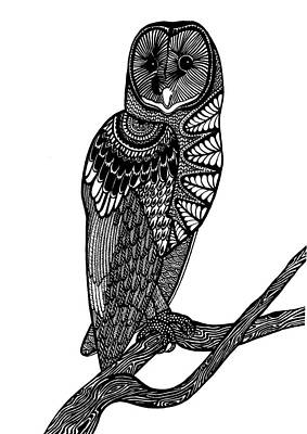 Wall Art - Painting - Owl Intricacy by Monique Butcher
