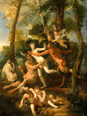 Pan and Syrinx Print by Nicolas Poussin