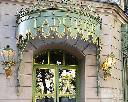 Paris Laduree Green Gold Door Sign Architecture Champs Elysees Tote Bag by  Kathy Fornal - Pixels