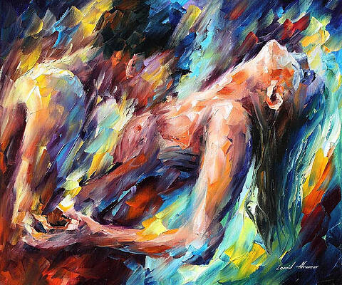 Passion - PALETTE KNIFE Figures Of Lovers Oil Painting On Canvas By Leonid Afremov by Leonid Afremov Passion - PALETTE KNIFE Figures Of Lovers Oil Painting On Canvas By Leonid Afremov by Leonid Afremov