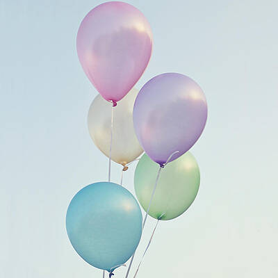 Multicolored Balloons Released Into The by Digtialstorm
