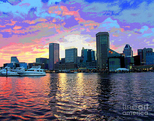 Pasterl Baltimore Harbor Sunset by Larry Oskin Pasterl Baltimore Harbor Sunset by Larry Oskin