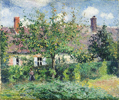 Peasant House At Eragny Print by Camille Pissarro