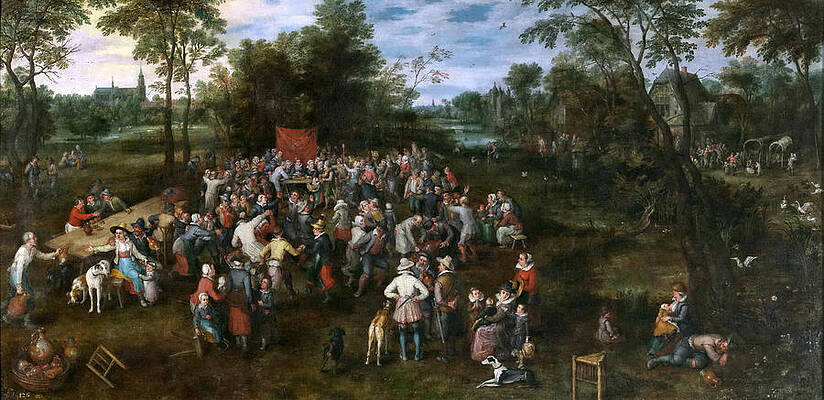 Peasant Wedding Feast Print by Jan Brueghel the Elder