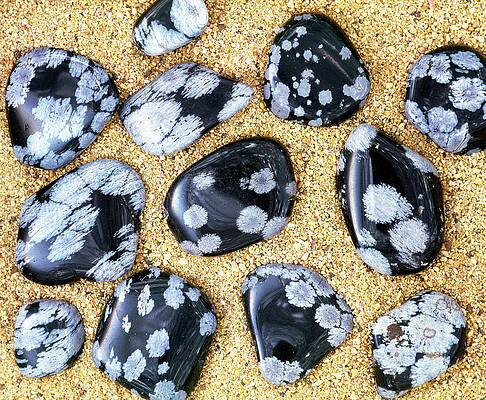 Wall Art - Photograph - Pebbles Of Snowflake Obsidian Rock by Science Photo Library