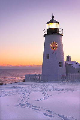 Pemaquid Point lighthouse Christmas Snow Wreath Maine by Keith Webber Jr Pemaquid Point lighthouse Christmas Snow Wreath Maine by Keith Webber Jr