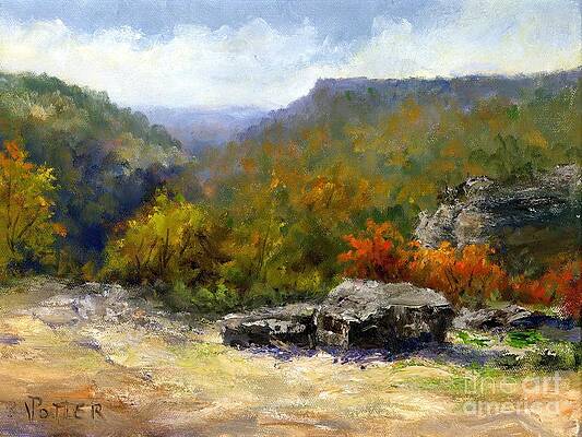 Petit Jean view from Mather Lodge by Virginia Potter Petit Jean view from Mather Lodge by Virginia Potter