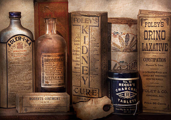 Wall Art - Photograph - Pharmacy - Cures for the Bowels by Mike Savad