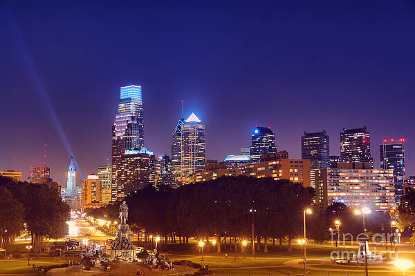 City Photograph - Philadelphia Nightscape by Olivier Le Queinec