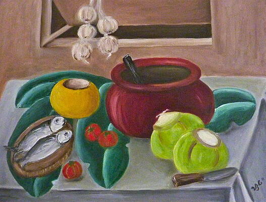 Philippine Still Life with Fish and Coconuts 2 by Victoria Lakes Philippine Still Life with Fish and Coconuts 2 by Victoria Lakes